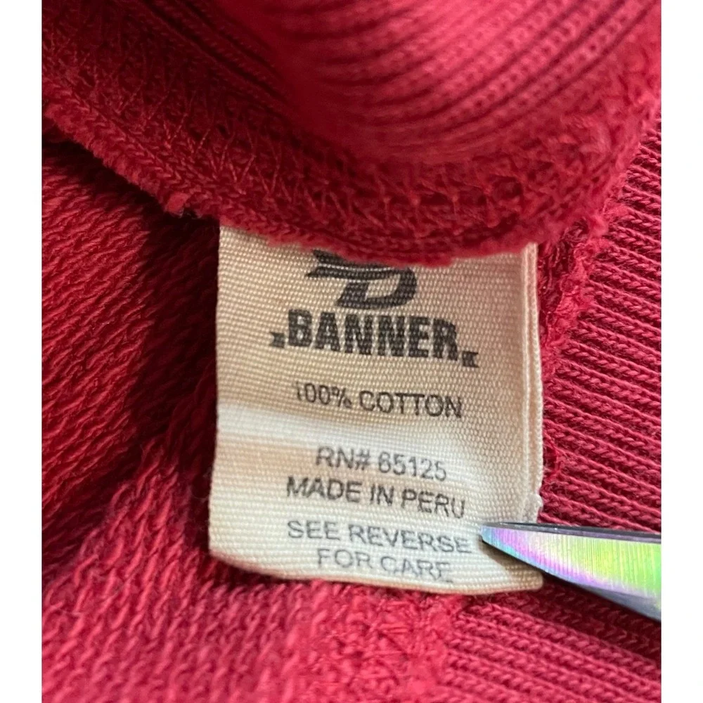 VTG Banner47 US Open‎ 2009 NYC Tennis Hoodie Mens XXL Red Cotton Sweatshirt - Picture 7 of 12